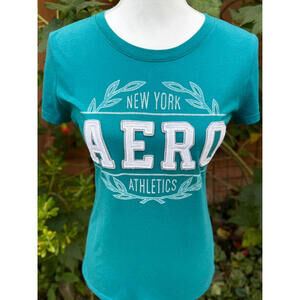 Aeropostale New York Athletic Aqua Tee Women’s Size L